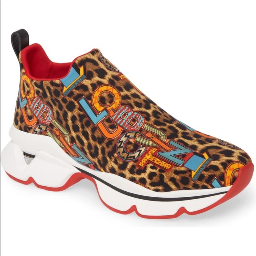 Christian Louboutin Space Logo Leopard Slip On